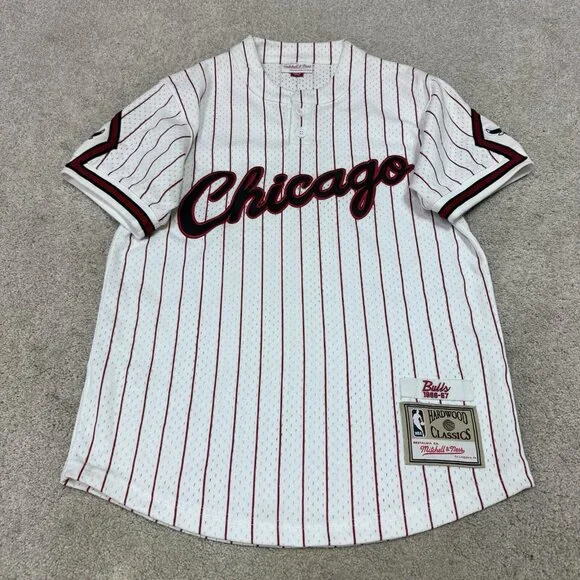 Mitchell & Ness Jersey Red White Chicago Men's Size Small - Picture 1 of 11